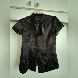 Black and white pokdadot vintage blouse